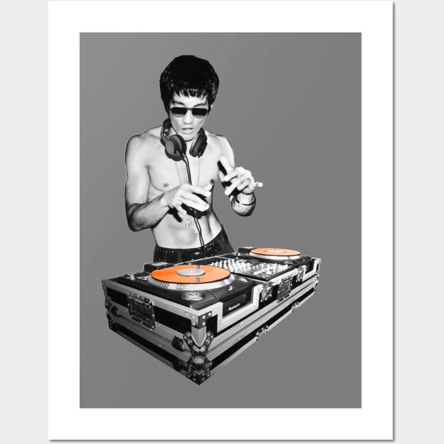 Dj Bruce Lee Movie Enthusiasts Recordings Wall Art by jonathanptk